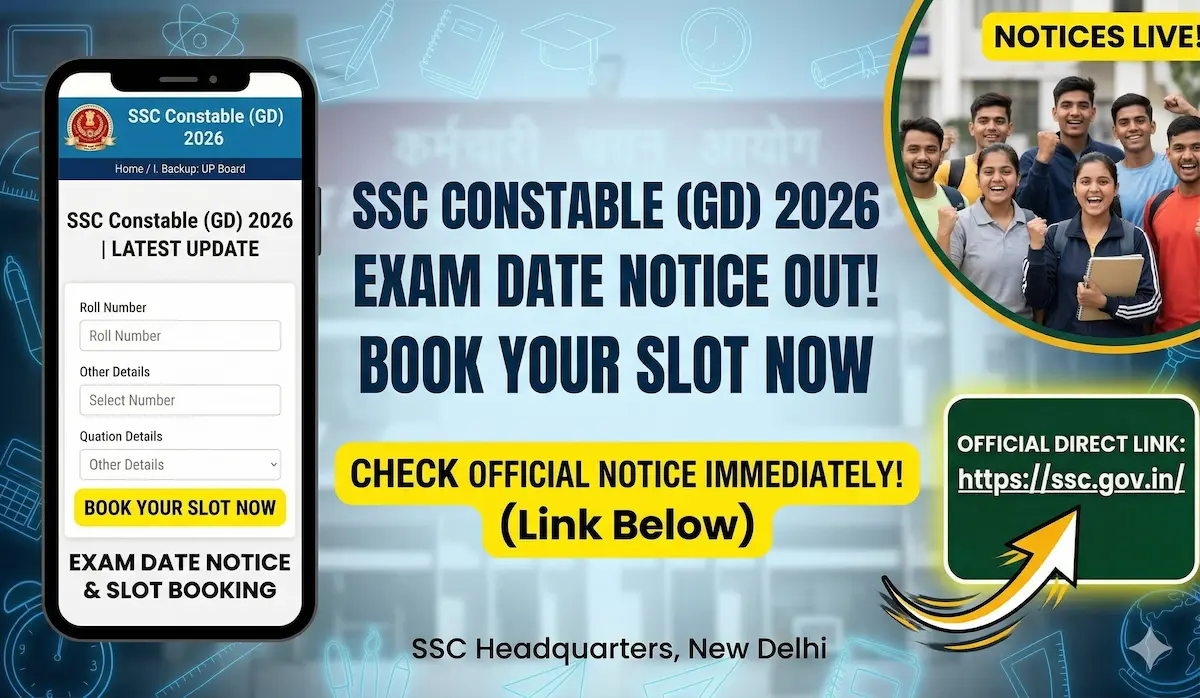 SSC GD Constable Recruitment 2026 Book Your Exam Slot