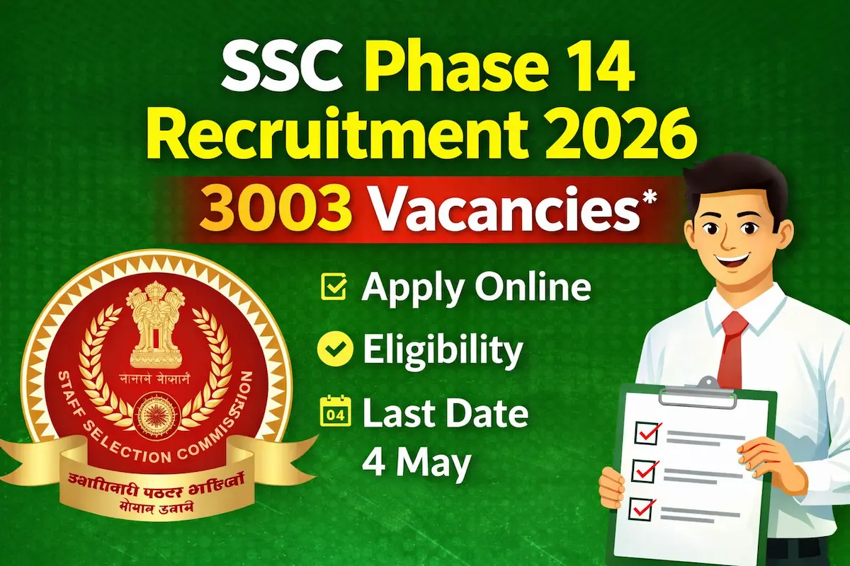 SSC Phase 14 Recruitment 2026 Apply Online 3003 Posts